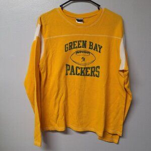 RDK Green Bay Packers Waffle Long Sleeve Shirt Boys Youth XL Yellow Football